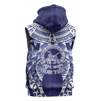 Personalised Tonga Queen Salote College Sleeveless Hoodie Centenary Navy Version LT05 - Polynesian Pride