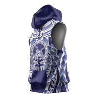 Personalised Tonga Queen Salote College Sleeveless Hoodie Centenary Navy Version LT05 - Polynesian Pride