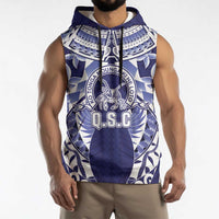 Personalised Tonga Queen Salote College Sleeveless Hoodie Centenary Navy Version LT05 - Polynesian Pride