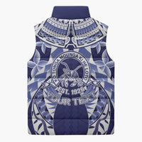 Personalised Tonga Queen Salote College Sleeveless Puffer Jacket Centenary Navy Version