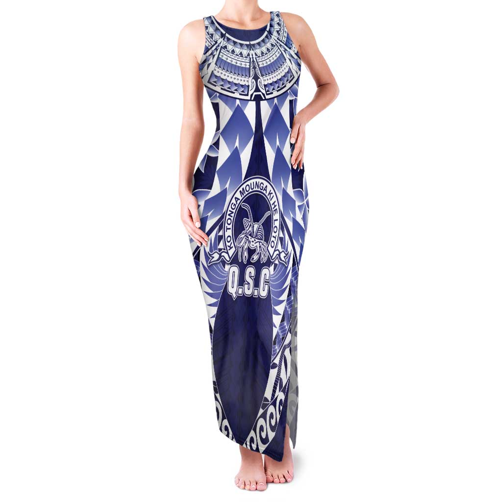 Personalised Tonga Queen Salote College Tank Maxi Dress Centenary Navy Version