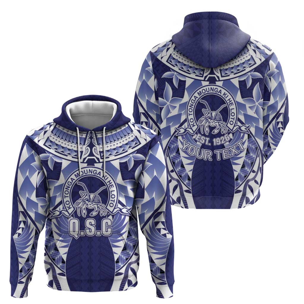 Personalised Tonga Queen Salote College Zip Hoodie Centenary Navy Version