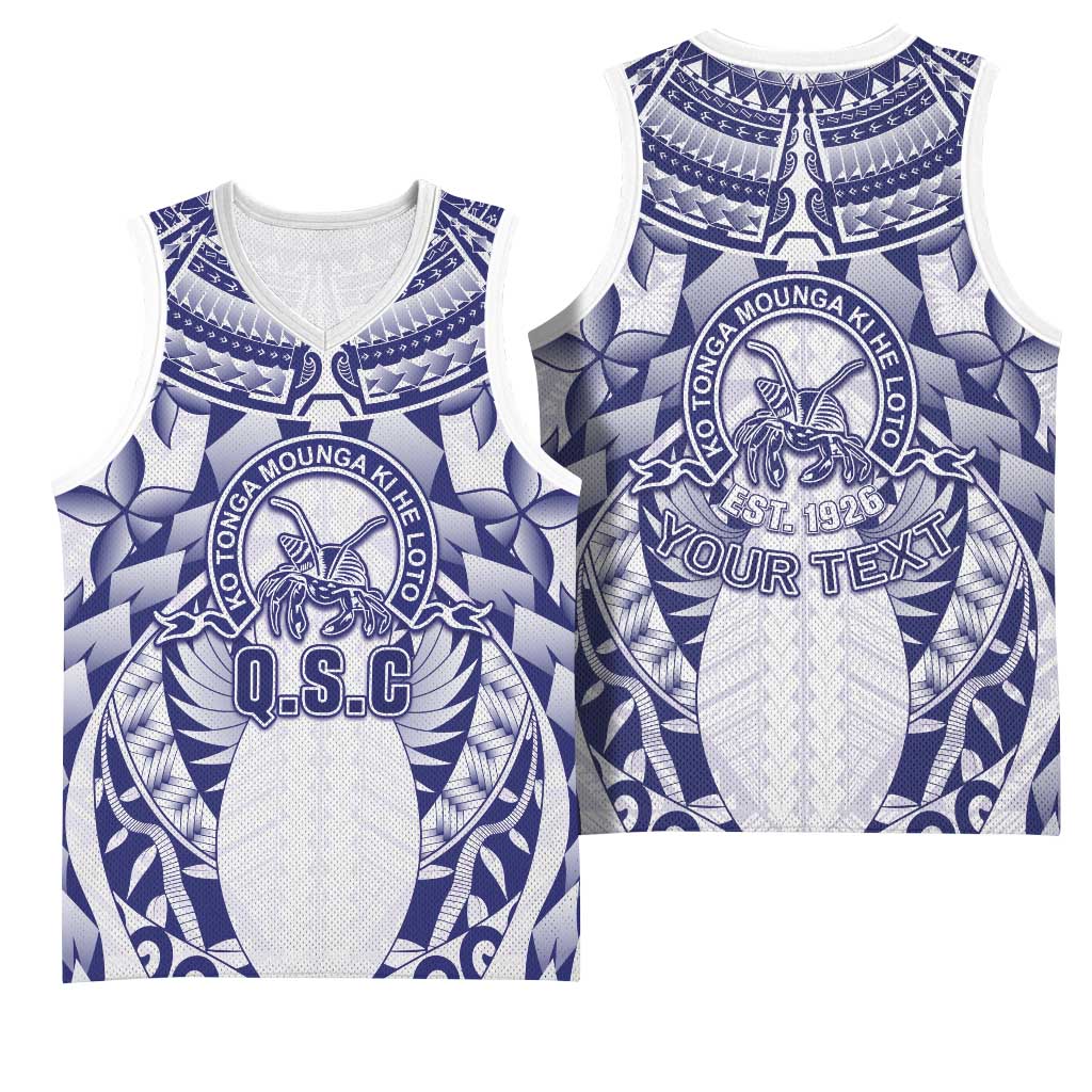 Personalised Tonga Queen Salote College Basketball Jersey Centenary White Version