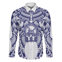 Personalised Tonga Queen Salote College Family Matching Mermaid Dress and Hawaiian Shirt Centenary White Version LT05 Dad's Shirt - Long Sleeve White - Polynesian Pride
