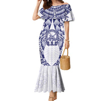 Personalised Tonga Queen Salote College Family Matching Mermaid Dress and Hawaiian Shirt Centenary White Version LT05 Mom's Dress White - Polynesian Pride