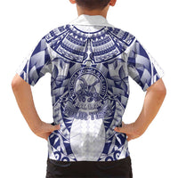 Personalised Tonga Queen Salote College Family Matching Short Sleeve Bodycon Dress and Hawaiian Shirt Centenary White Version LT05 - Polynesian Pride