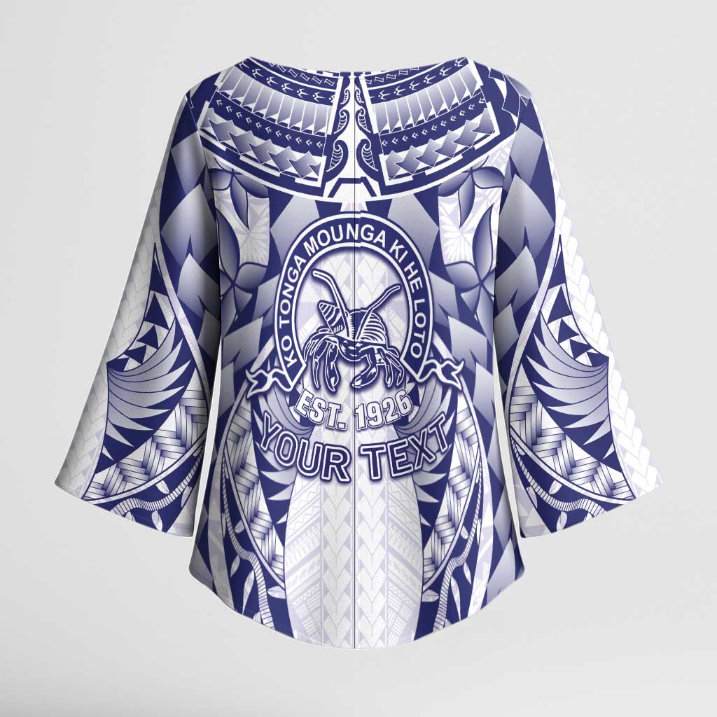 Personalised Tonga Queen Salote College Kimono Sleeve Blouse Centenary White Version