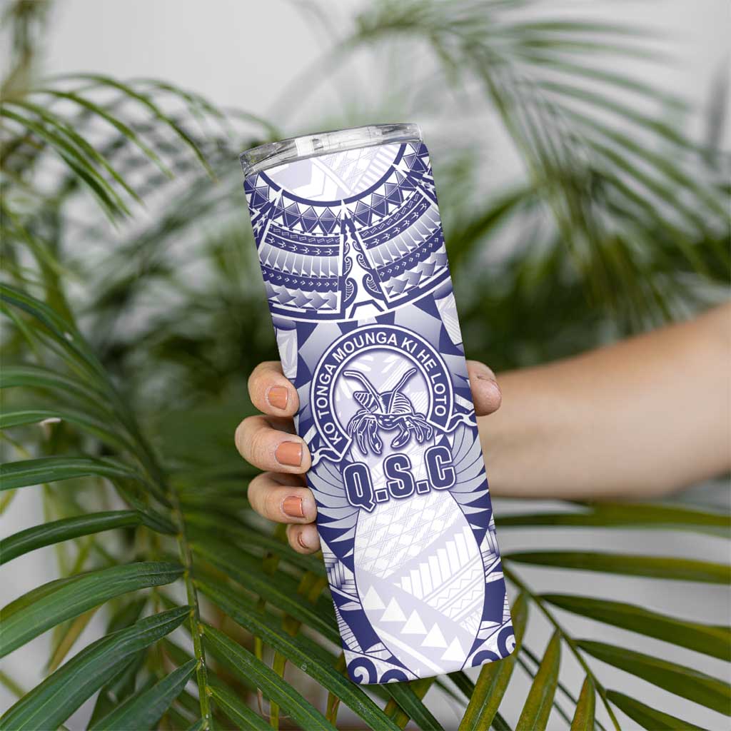 Personalised Tonga Queen Salote College Skinny Tumbler Centenary White Version