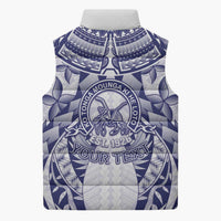 Personalised Tonga Queen Salote College Sleeveless Puffer Jacket Centenary White Version