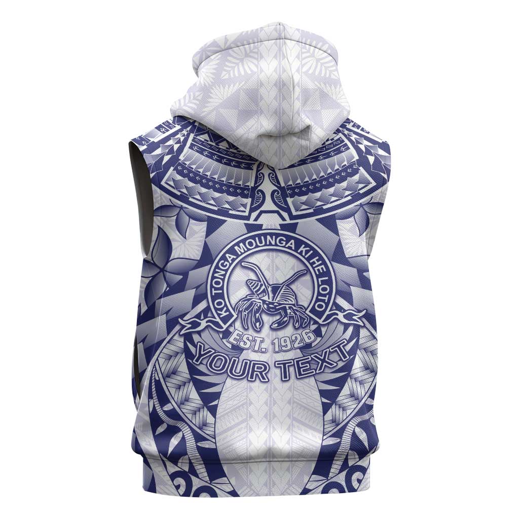 Personalised Tonga Queen Salote College Sleeveless Zip Hoodie Centenary White Version