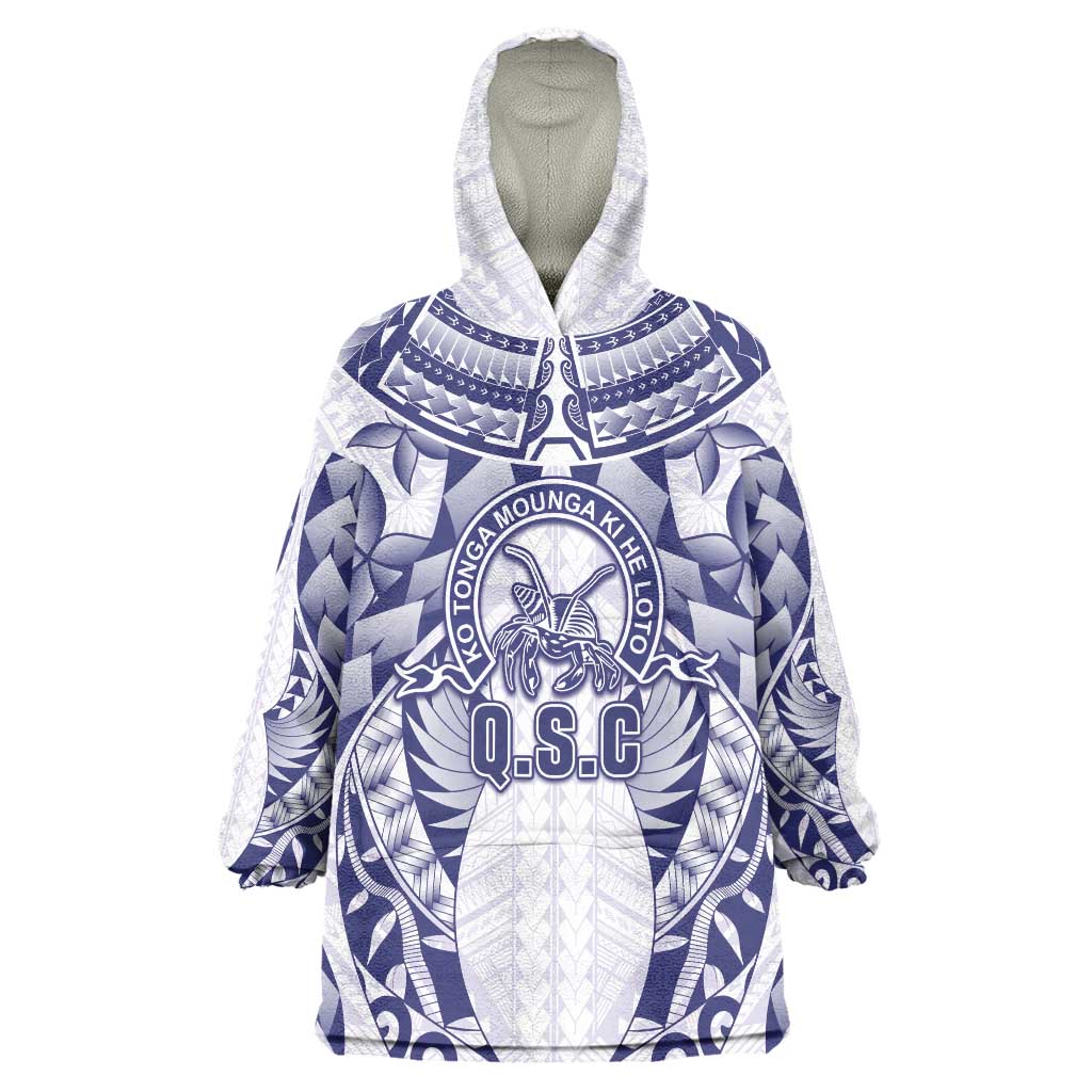 Personalised Tonga Queen Salote College Wearable Blanket Hoodie Centenary White Version LT05 One Size White - Polynesian Pride