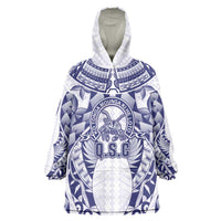 Personalised Tonga Queen Salote College Wearable Blanket Hoodie Centenary White Version LT05 One Size White - Polynesian Pride