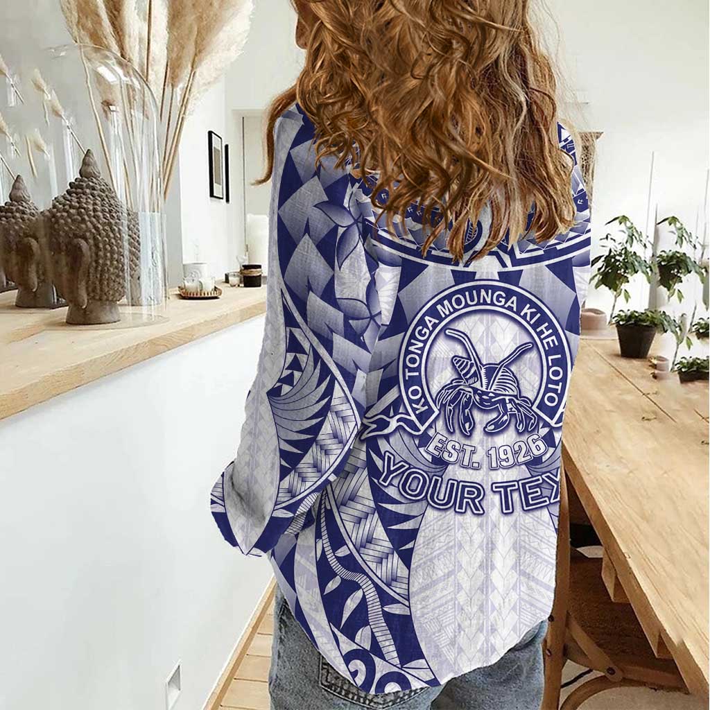 Personalised Tonga Queen Salote College Women Casual Shirt Centenary White Version