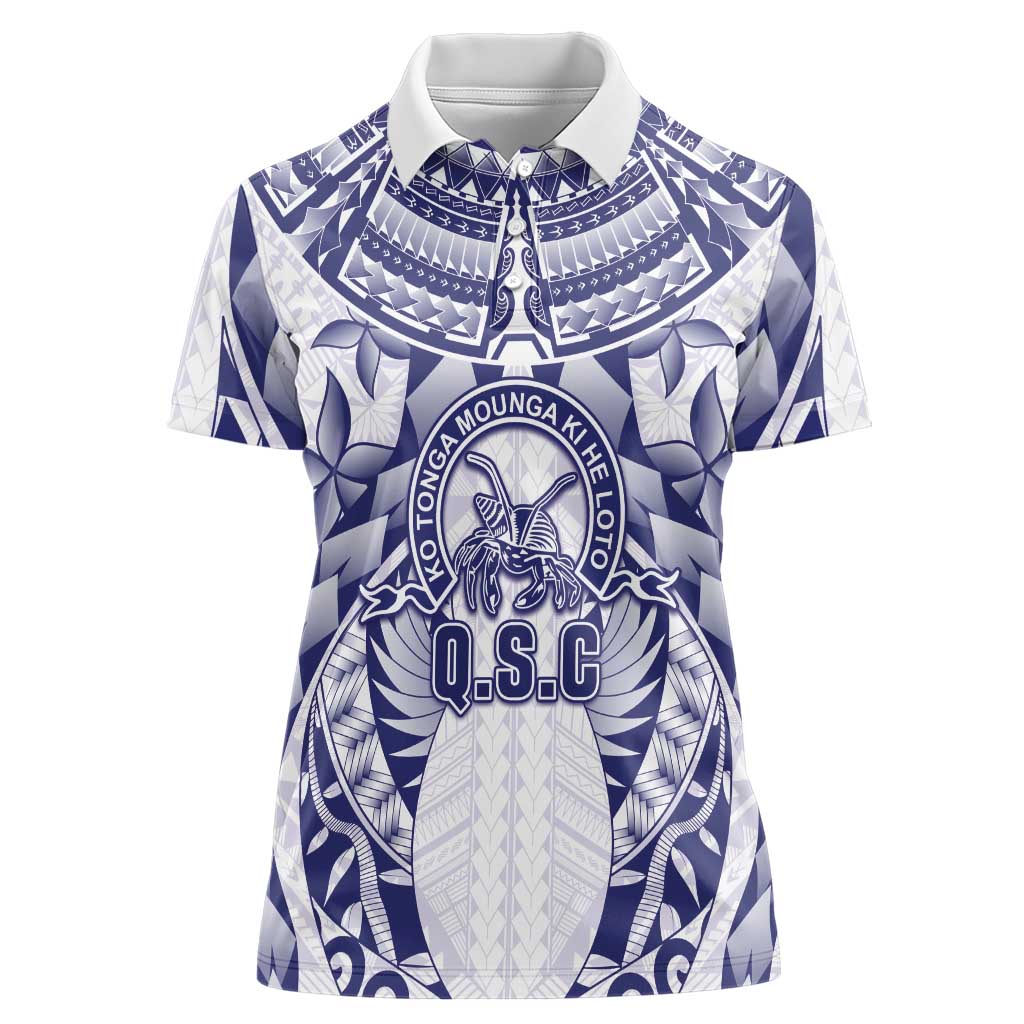 Personalised Tonga Queen Salote College Women Polo Shirt Centenary White Version LT05 Female White - Polynesian Pride
