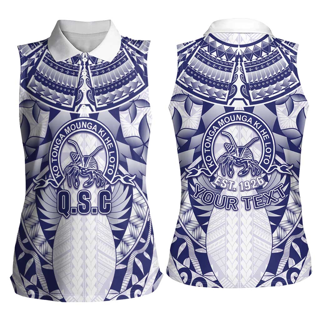 Personalised Tonga Queen Salote College Women Sleeveless Polo Shirt Centenary White Version