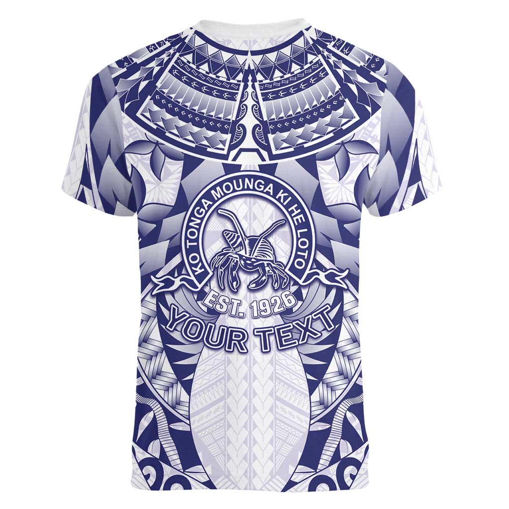 Personalised Tonga Queen Salote College Women V-Neck T-Shirt Centenary White Version