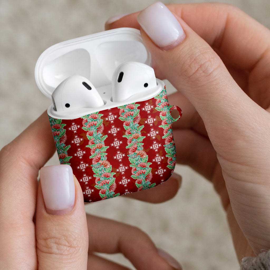 Hawaii Ohia Lehua AirPods Case Tropical Vibes Crimson