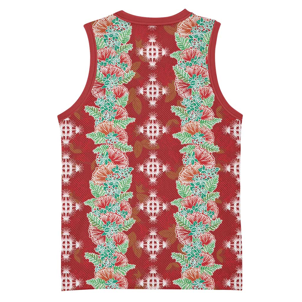 Hawaii Ohia Lehua Basketball Jersey Tropical Vibes Crimson
