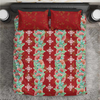 Hawaii Ohia Lehua Bedding Set Tropical Vibes Crimson