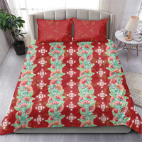 Hawaii Ohia Lehua Bedding Set Tropical Vibes Crimson