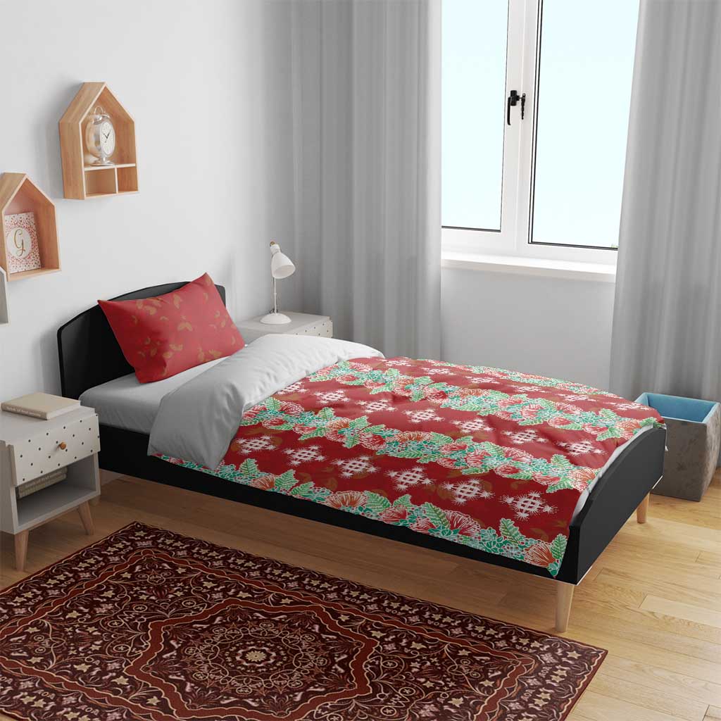 Hawaii Ohia Lehua Bedding Set Tropical Vibes Crimson