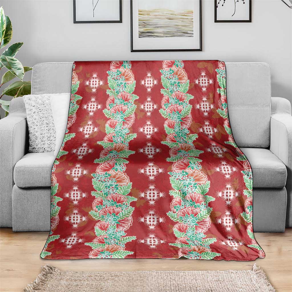 Hawaii Ohia Lehua Blanket Tropical Vibes Crimson