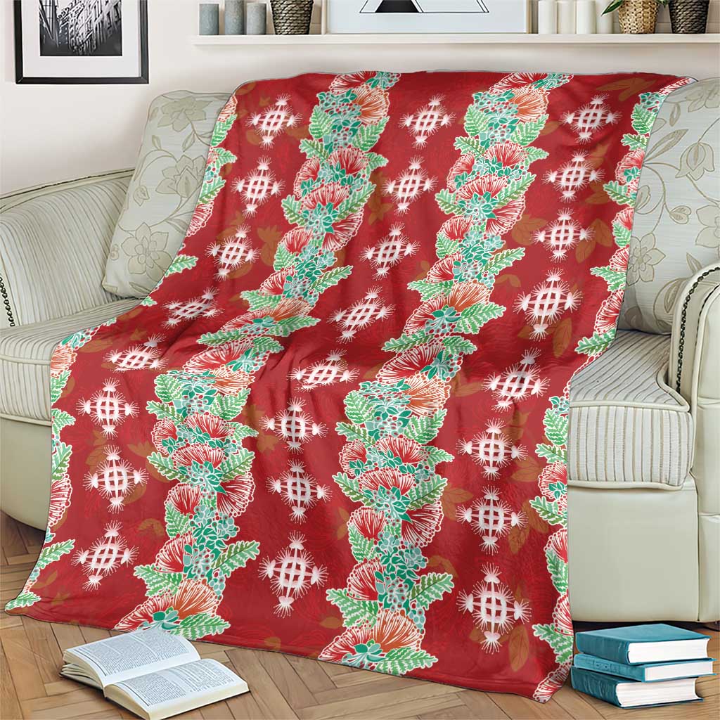Hawaii Ohia Lehua Blanket Tropical Vibes Crimson