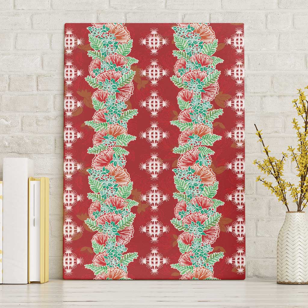 Hawaii Ohia Lehua Canvas Wall Art Tropical Vibes Crimson