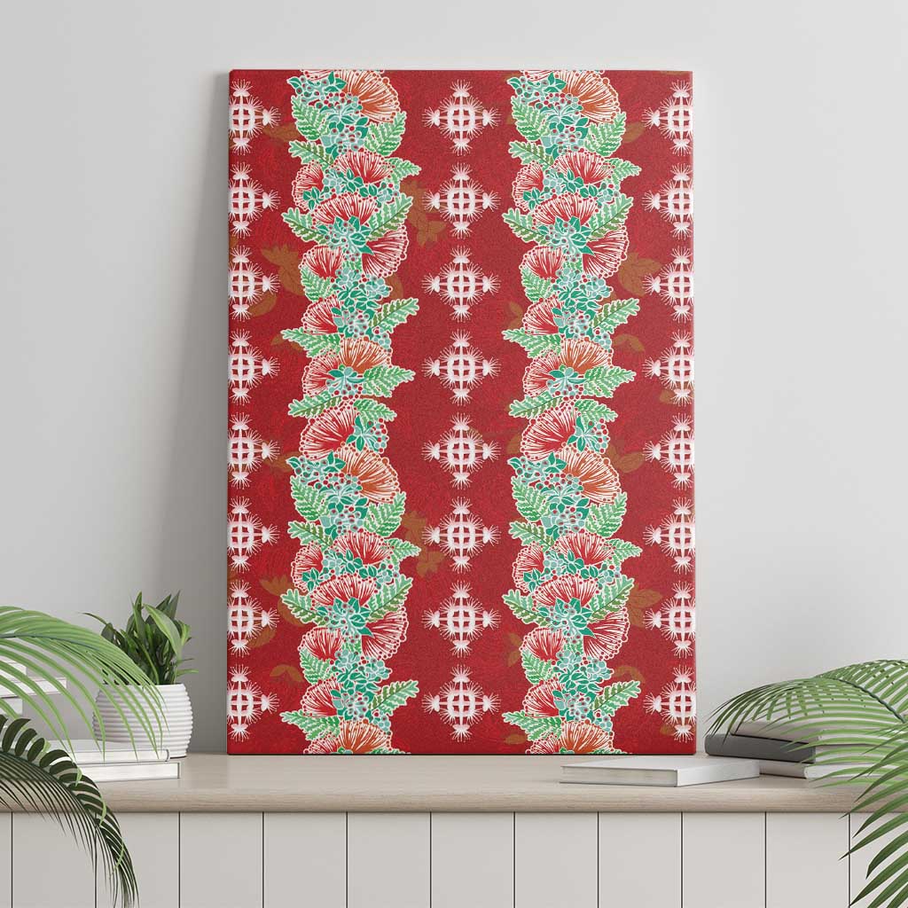 Hawaii Ohia Lehua Canvas Wall Art Tropical Vibes Crimson