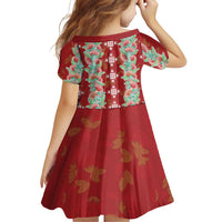 Hawaii Ohia Lehua Family Matching Mermaid Dress and Hawaiian Shirt Tropical Vibes Crimson LT05 - Polynesian Pride