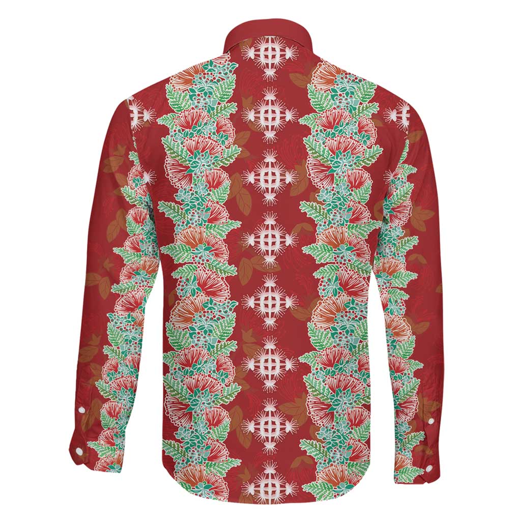 Hawaii Ohia Lehua Family Matching Puletasi and Hawaiian Shirt Tropical Vibes Crimson LT05 - Polynesian Pride