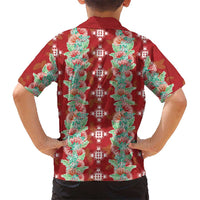 Hawaii Ohia Lehua Family Matching Summer Maxi Dress and Hawaiian Shirt Tropical Vibes Crimson LT05 - Polynesian Pride
