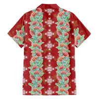 Hawaii Ohia Lehua Family Matching Tank Maxi Dress and Hawaiian Shirt Tropical Vibes Crimson LT05 - Polynesian Pride