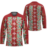 Hawaii Ohia Lehua Hockey Jersey Tropical Vibes Crimson