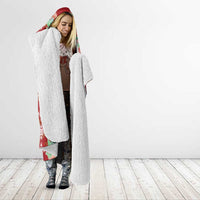 Hawaii Ohia Lehua Hooded Blanket Tropical Vibes Crimson