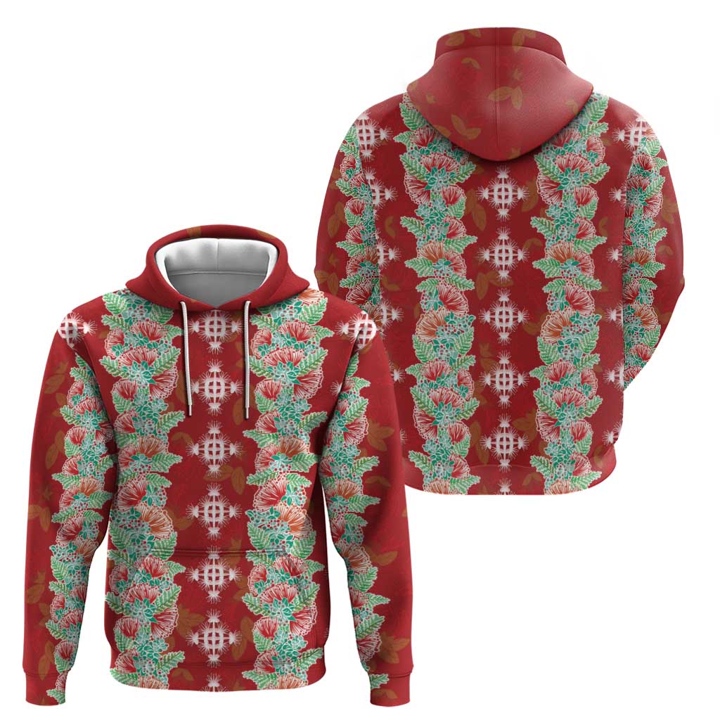 Hawaii Ohia Lehua Hoodie Tropical Vibes Crimson LT05 - Polynesian Pride