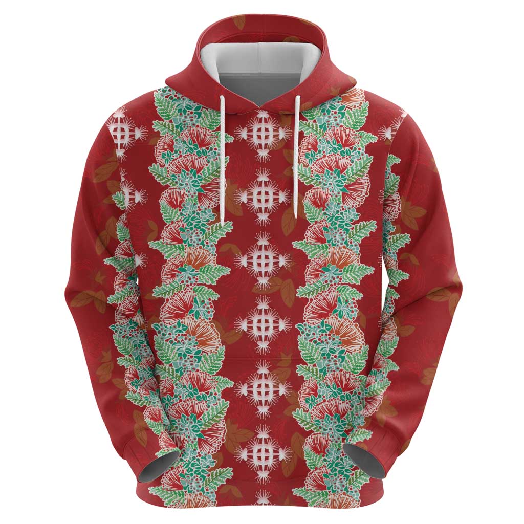 Hawaii Ohia Lehua Hoodie Tropical Vibes Crimson LT05 - Polynesian Pride