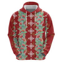 Hawaii Ohia Lehua Hoodie Tropical Vibes Crimson LT05 - Polynesian Pride