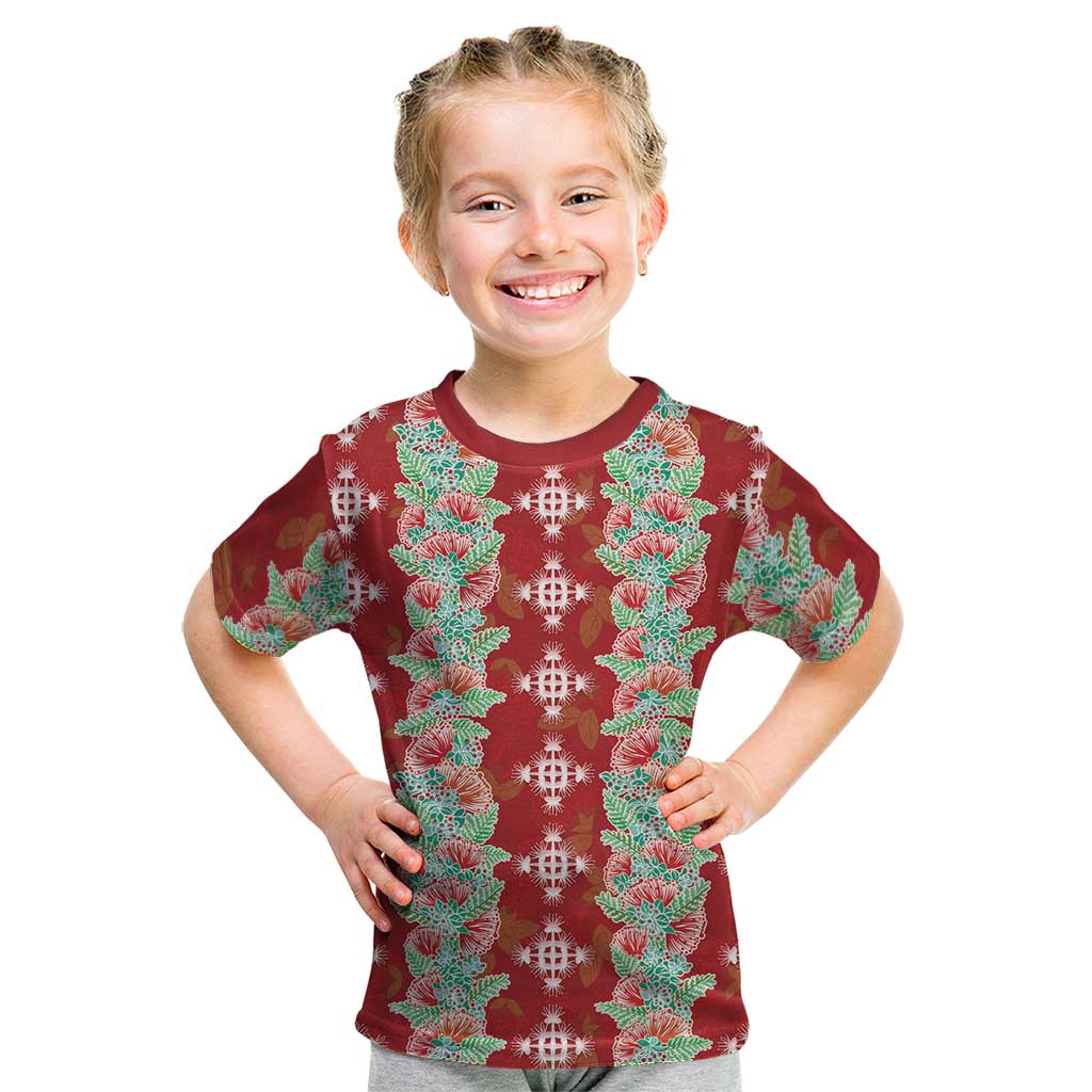 Hawaii Ohia Lehua Kid T Shirt Tropical Vibes Crimson