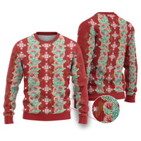 Hawaii Ohia Lehua Ugly Christmas Sweater Tropical Vibes Crimson LT05 Crimson - Polynesian Pride