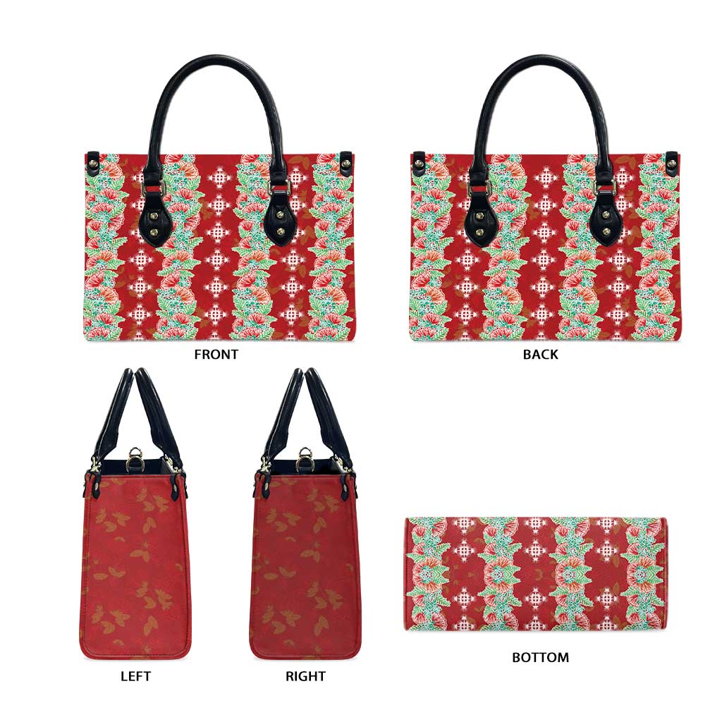 Hawaii Ohia Lehua Leather Bag Tropical Vibes Crimson