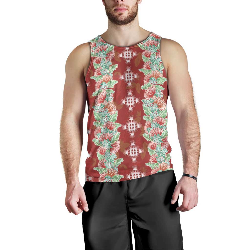 Hawaii Ohia Lehua Men Tank Top Tropical Vibes Crimson
