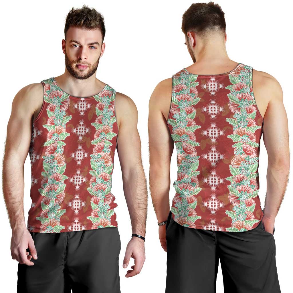 Hawaii Ohia Lehua Men Tank Top Tropical Vibes Crimson