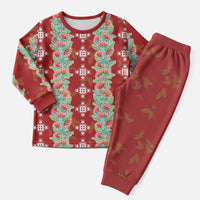 Hawaii Ohia Lehua Christmas Pajama Set Tropical Vibes Crimson LT05 Men Crimson - Polynesian Pride