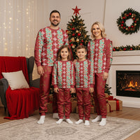 Hawaii Ohia Lehua Christmas Pajama Set Tropical Vibes Crimson LT05 - Polynesian Pride