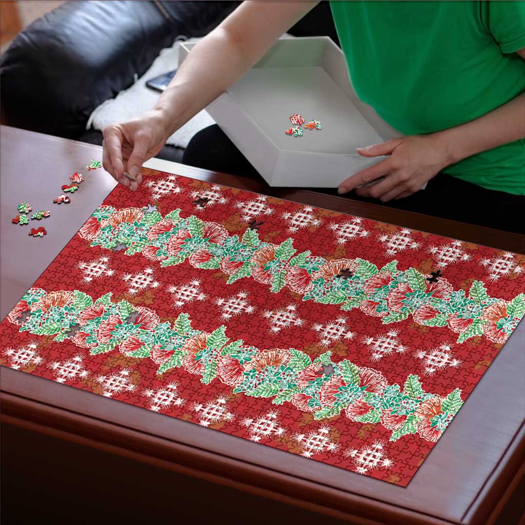 Hawaii Ohia Lehua Puzzle Tropical Vibes Crimson
