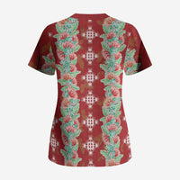 Hawaii Ohia Lehua Scrub Top Tropical Vibes Crimson