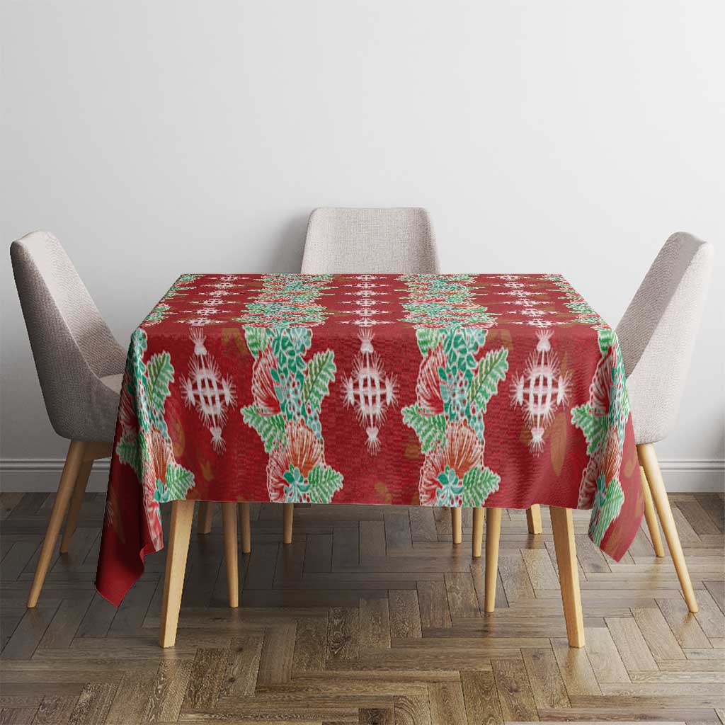 Hawaii Ohia Lehua Tablecloth Tropical Vibes Crimson