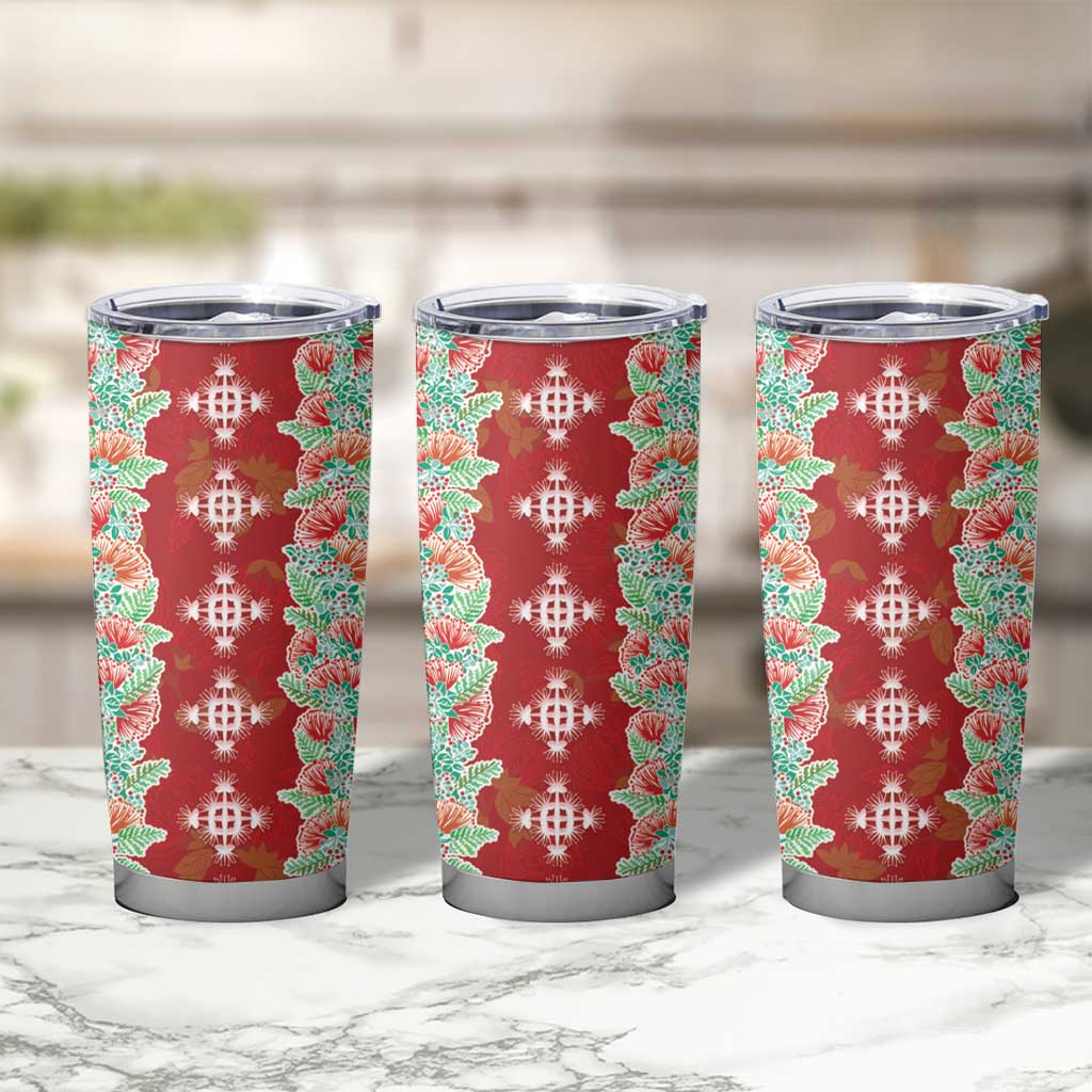 Hawaii Ohia Lehua Tumbler Cup Tropical Vibes Crimson