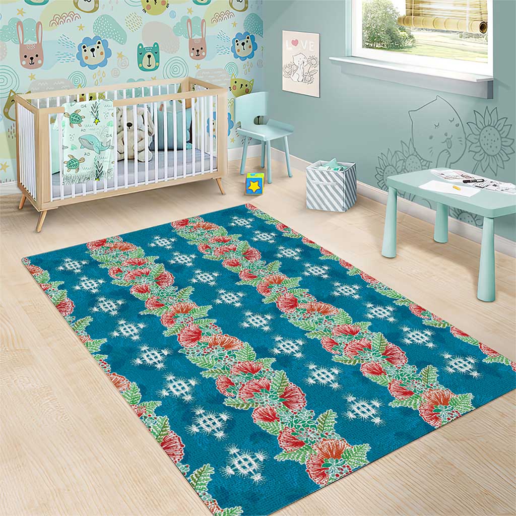 Hawaii Ohia Lehua Area Rug Tropical Vibes Teal
